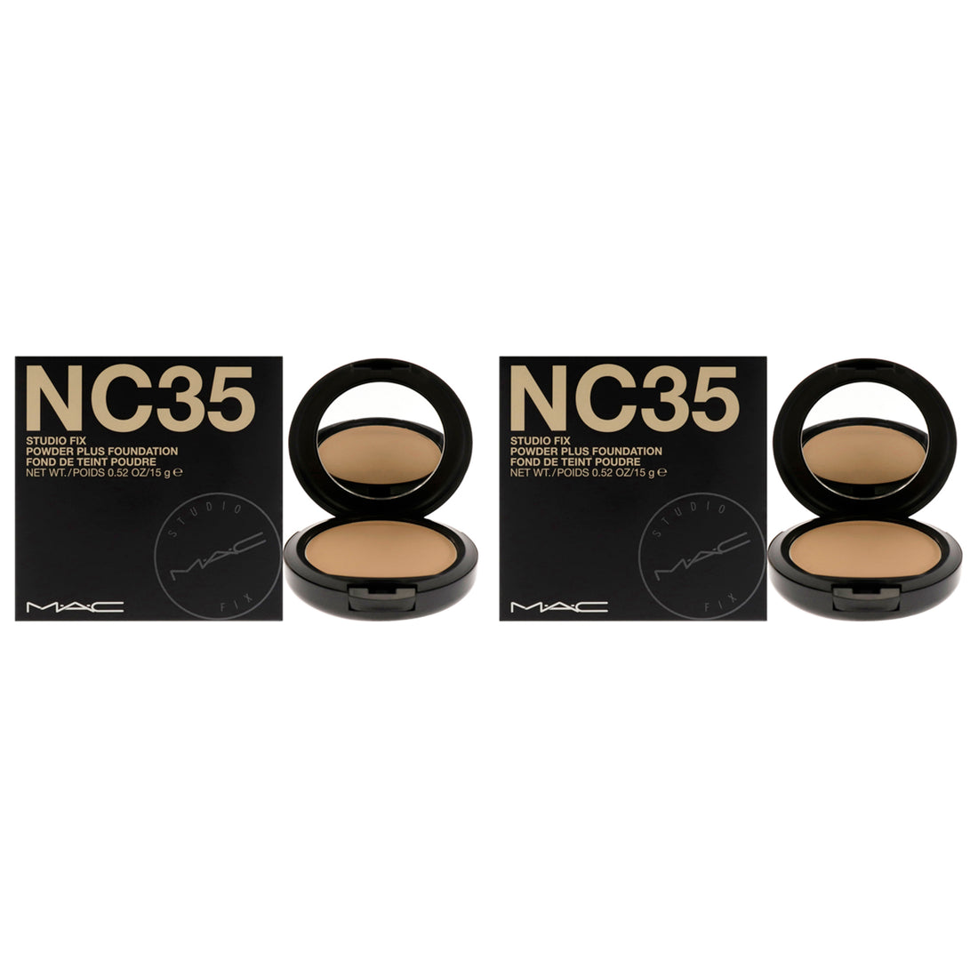 Studio Fix Powder Plus Foundation - NC35 by MAC for Women - 0.52 oz Foundation - Pack of 2