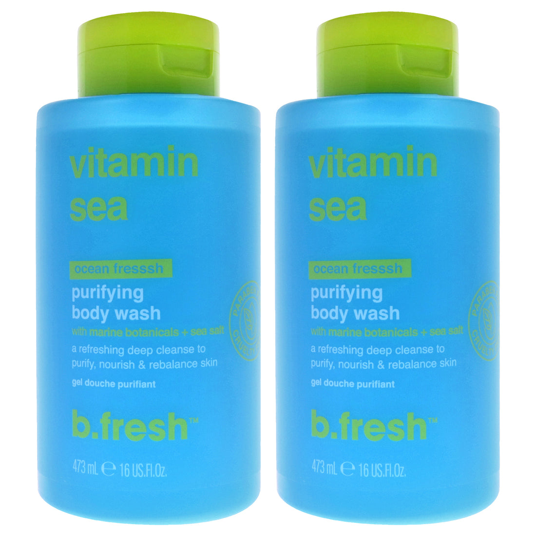 Vitamin Sea Purifying Body Wash by B.Tan for Unisex - 16 oz Body Wash - Pack of 2