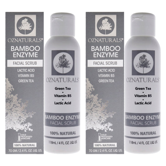 Bamboo Enzyme Facial Scrub by OZNaturals for Unisex - 2.4 oz Scrub - Pack of 2