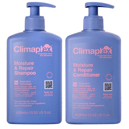 Moisture and Repair Conditioner and Moisture and Repair Shampoo Kit by Climaplex for Unisex - 2 Pc Kit 13.52oz Conditioner, 13.52oz Shampoo