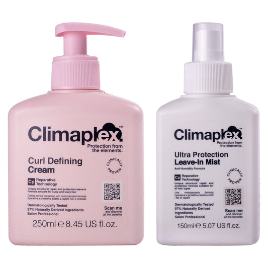 Climaplex Curl Defining Cream and Climaplex Ultra Protection Leave-In Mist Kit by Climaplex for Unisex - 2 Pc Kit 8.45 oz Cream, 5.07 oz Mist