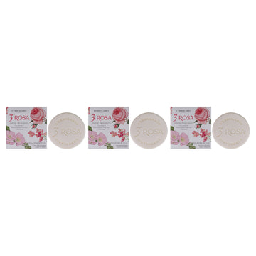 3 Rose Perfumed Bar Soap by LErbolario for Unisex - 3.5 oz Soap - Pack of 3