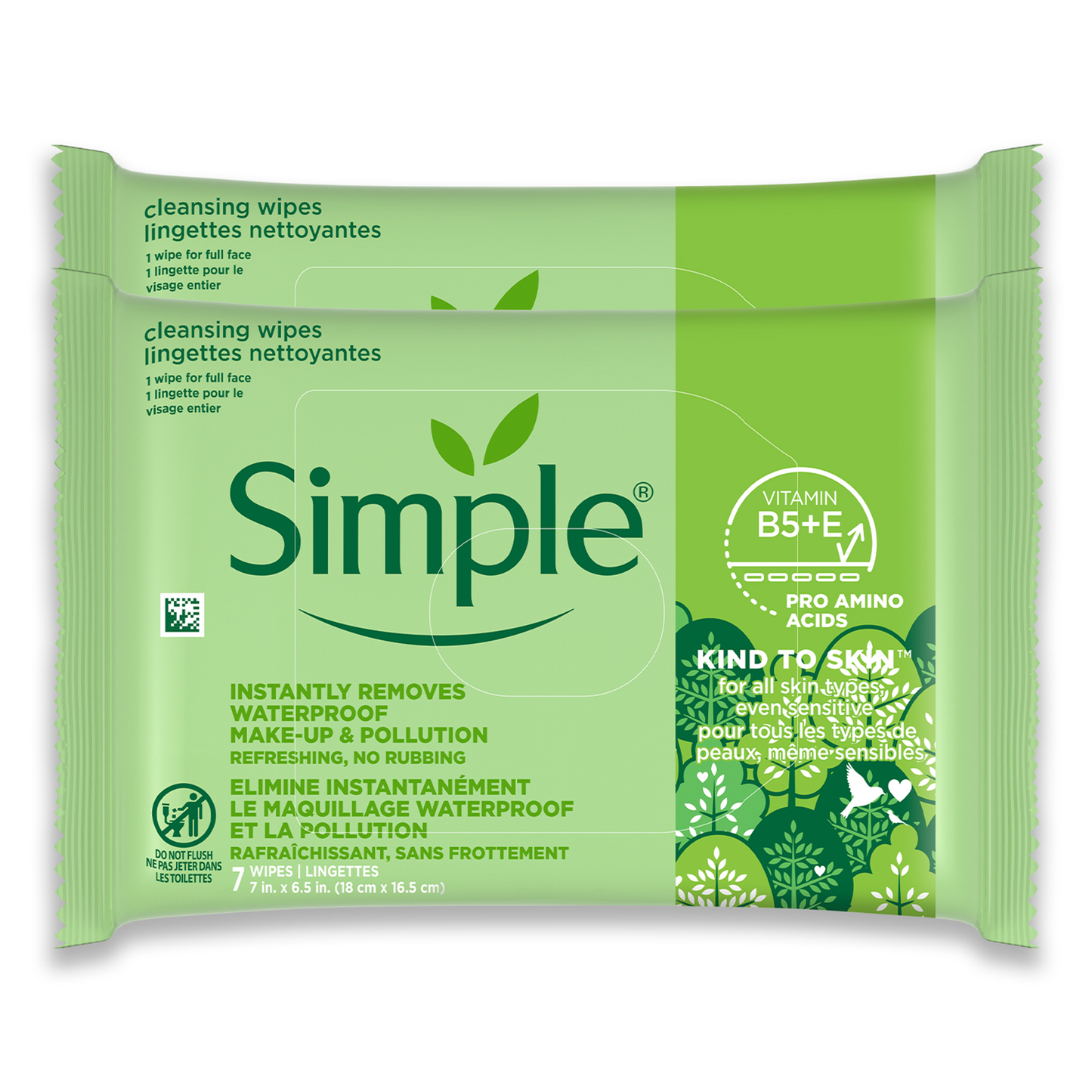 Kind To Skin Cleansing Makeup Remover Wipes - 7pc