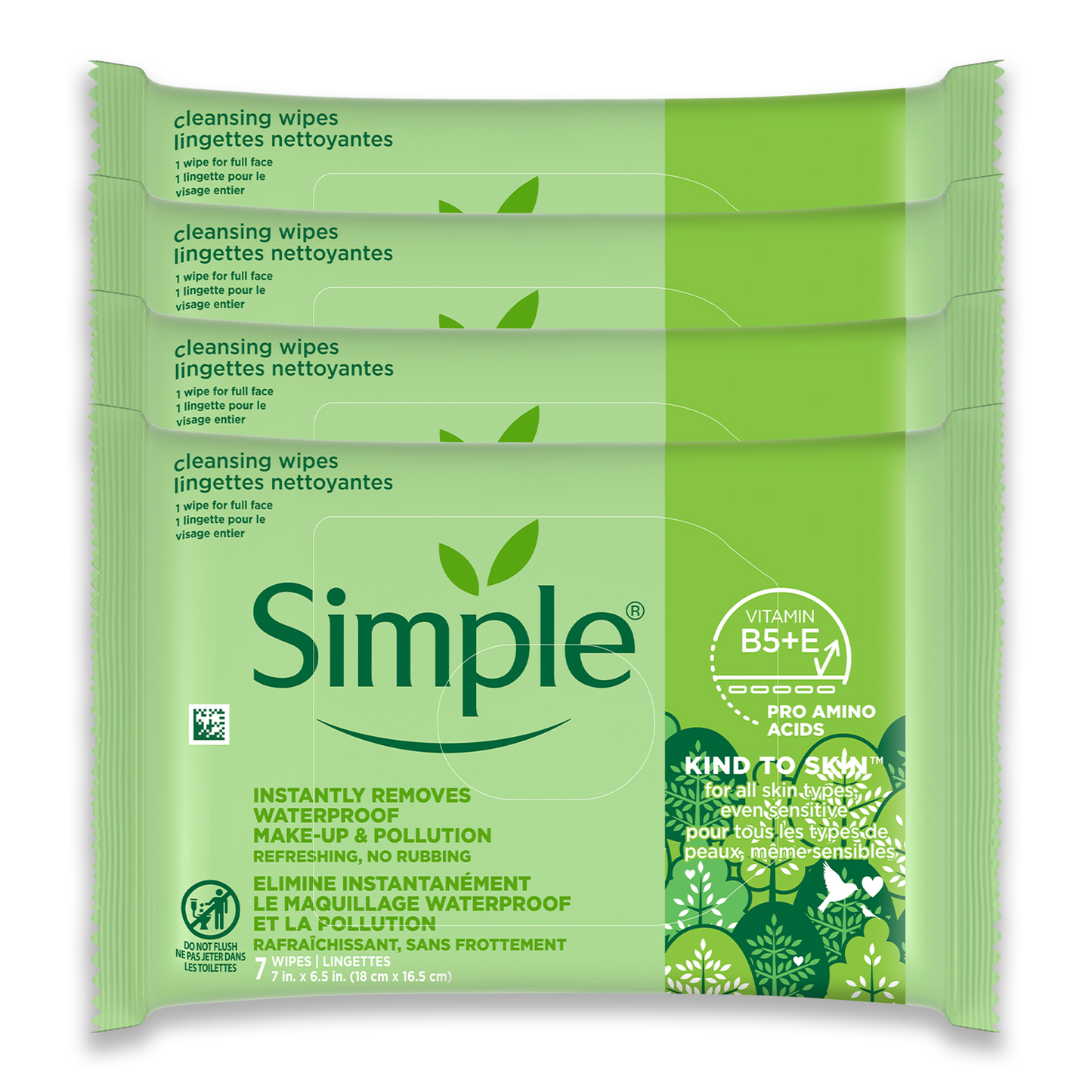 Kind To Skin Cleansing Makeup Remover Wipes - 7pc