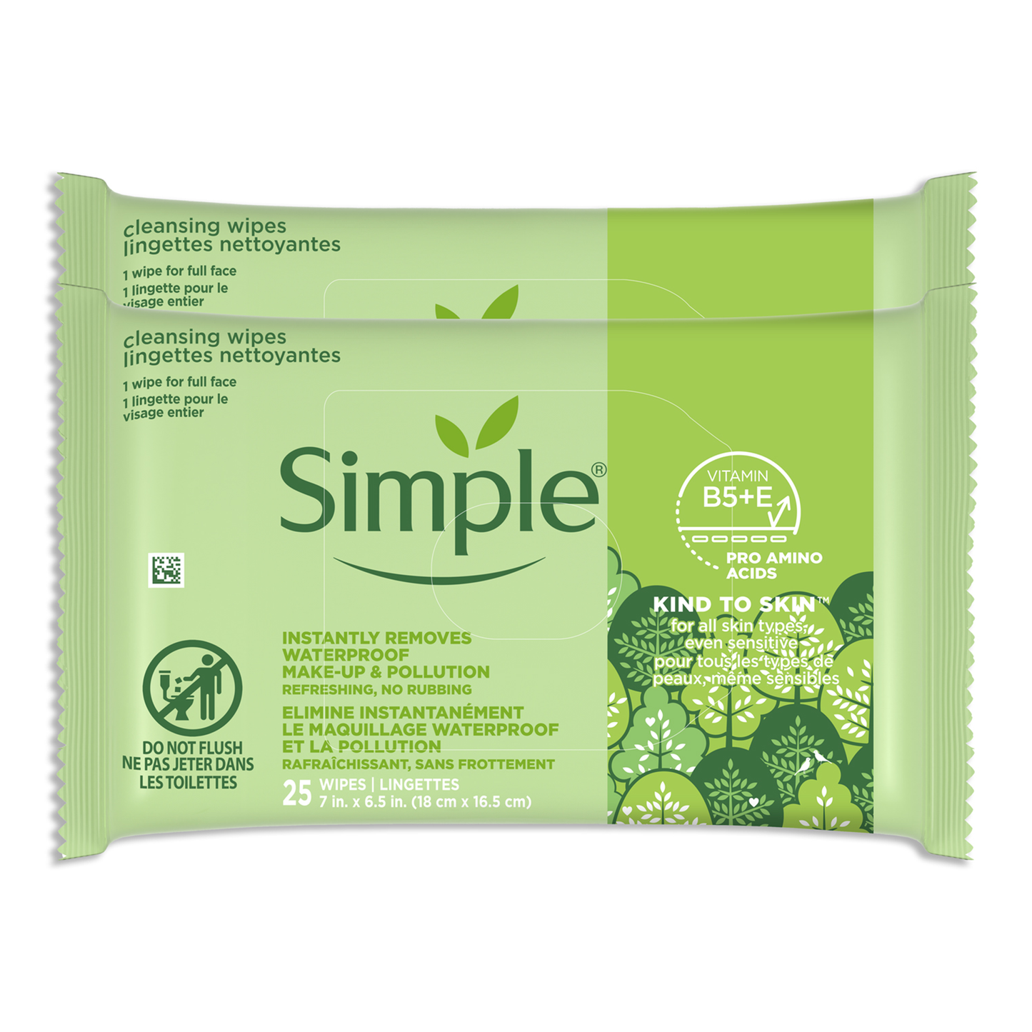 Kind To Skin Cleansing Makeup Remover Wipes - 25pc