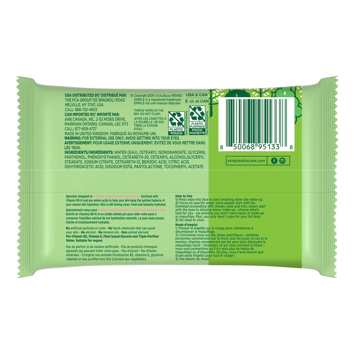 Kind To Skin Cleansing Makeup Remover Wipes - 25pc