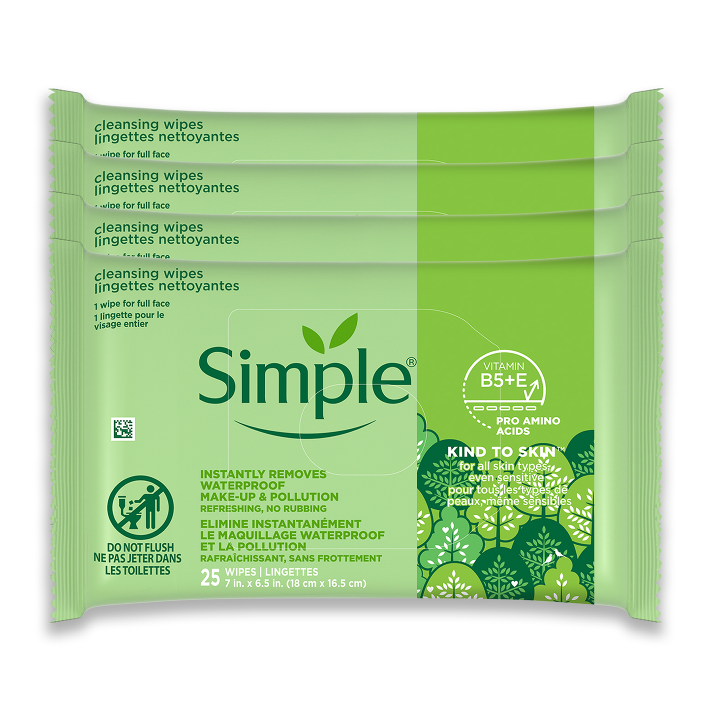 Kind To Skin Cleansing Makeup Remover Wipes - 25pc