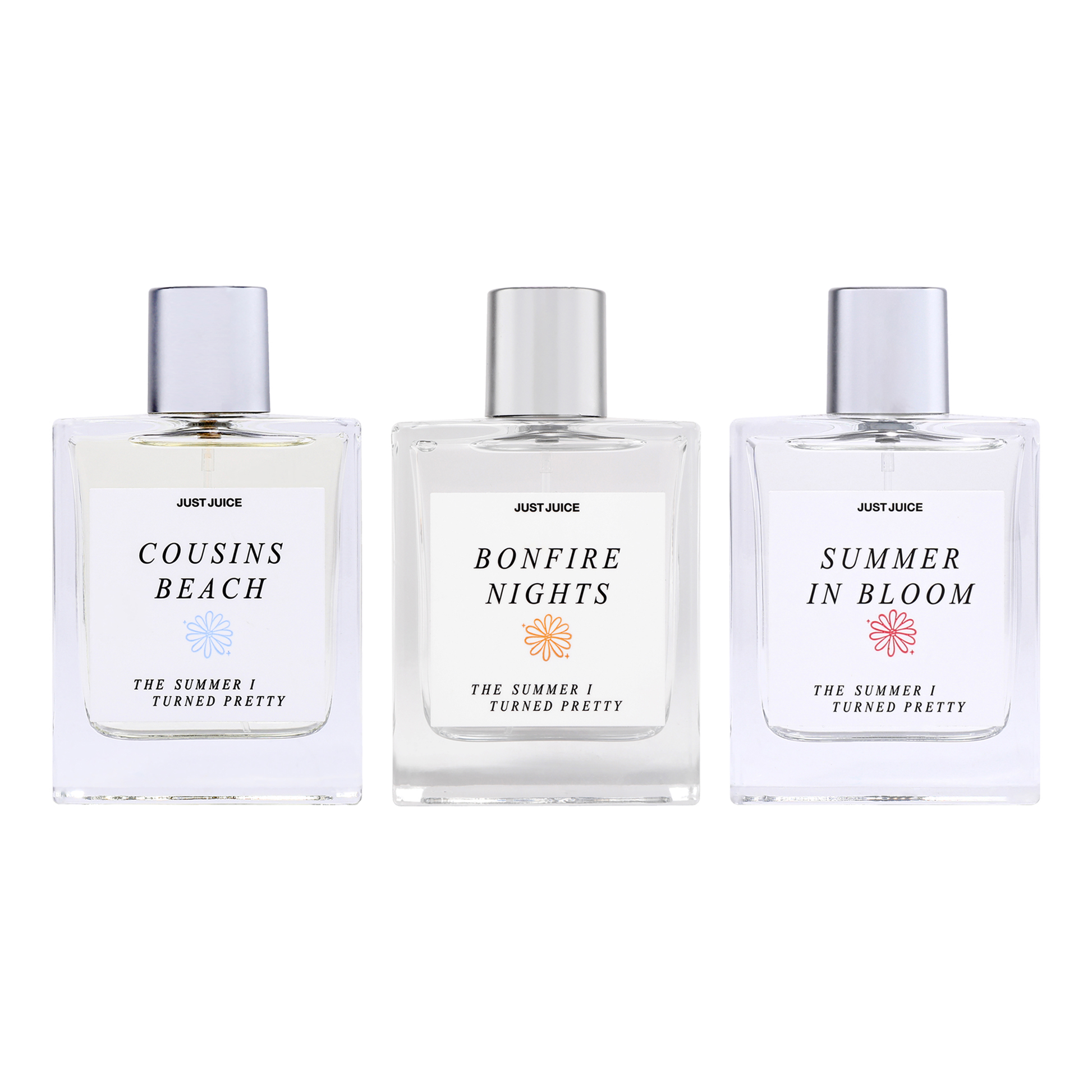 The Summer I Turned Pretty Kit for Unisex - 3 Pc Kit 3.4oz The Summer I Turned Pretty Cousins Beach EDP Spray, 3.4oz The Summer I Turned Pretty Summer In Bloom EDP Spray, 3.4oz The Summer I Turned Pretty Bonfire Nights EDP Spray