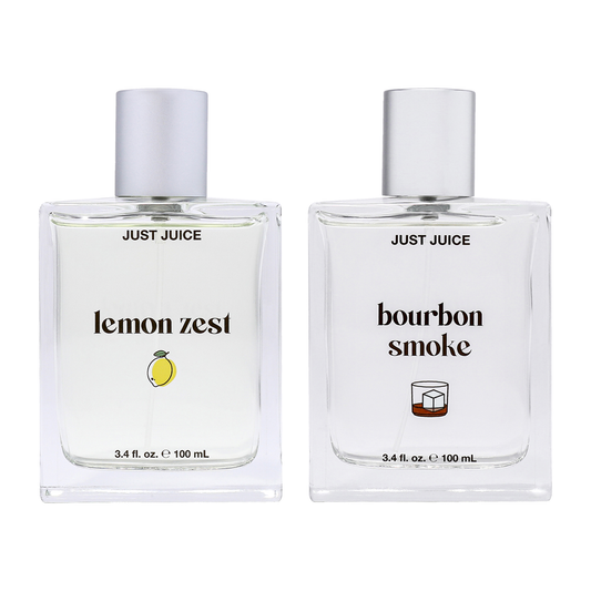 Whiskey Sour Kit by Just Juice for Unisex - 2 Pc Kit 3.4oz Bourbon Smoke EDP Spray, 3.4oz Lemon Zest EDP Spray