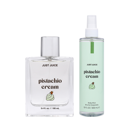Pistachio Cream Kit by Just Juice for Unisex 2 Pc Kit 3.4oz EDP Spray, 10oz Body Spray