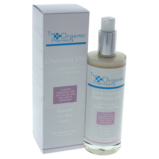 Rose & Chamomile Cleansing Milk - All Skin Types by The Organic Pharmacy for Unisex 3.4 oz Cleansing Milk