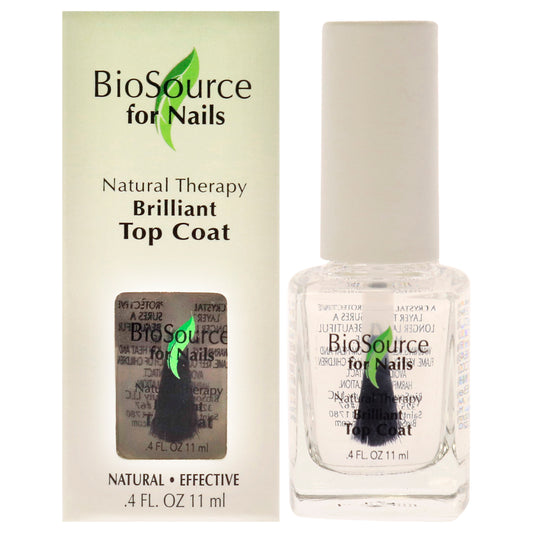 Natural Therapy Brilliant Top Coat by BioSource for Women - 0.4 oz Nail Treatment