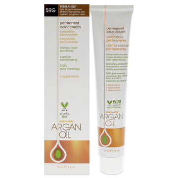 Argan Oil Permanent Color Cream - 5RG Light Tangerine Brown by One n Only for Unisex - 3 oz Hair Color