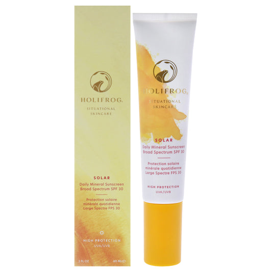 Solar Daily Mineral Sunscreen SPF 30 by HoliFrog for Women - 2 oz Sunscreen