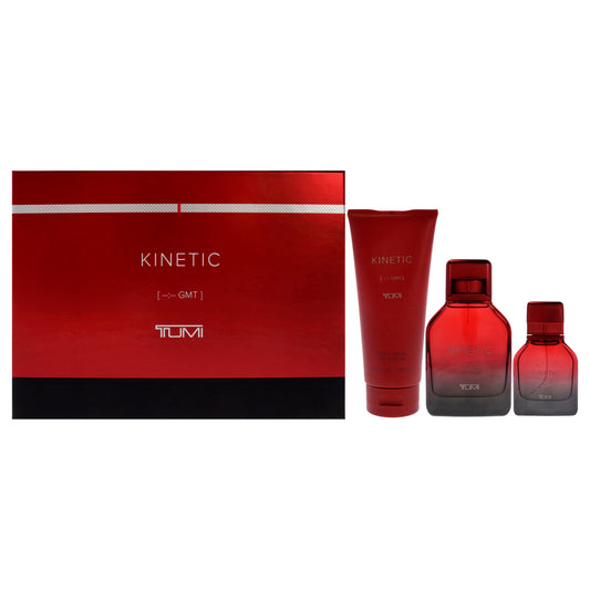 Kinetic by Tumi for Men - 3 Pc Gift Set 3.4oz EDP Spray, 1oz EDP Spray, 6.7oz Body Wash