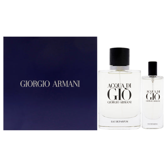 Acqua Di Gio by Giorgio Armani for Men - 2 Pc Gift Set 2.5oz EDP Spray (Refillable), 0.5oz EDP Spray (Refillable)